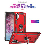 Military Grade Drop Impact For Samsung Galaxy Note 10 Plus Case 5G Metal Rotating Ring Kickstand Holder Magnetic Car Mount Armor Shockproof For Galaxy Note 10+ Plus Phone Case Black