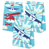 Airplane Goodie Bags-24 Pcs Airplane Party Favors Candy Bags With Stickers, Airplane Goody Gift Treat Bags Airplane Themed Birthday Party Supplies