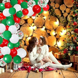 16Ft Christmas Balloon Arch Kit - 12In Green Red White Latex Balloon Garland Diy Party Supplies