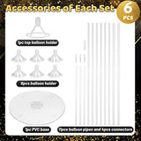 6 Sets Balloon Stand Kit, Balloon Sticks With Base Birthday Graduation Party Decorations Wedding