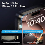 2-Pack Privacy Screen Protector For Iphone 16 Pro Max(6.9"), 9H+ Tempered Glass, Auto-Dust Removal, Military Grade Protection, Bubble-Free, Full Coverage, Case Friendly