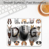 Life Is Better With A Dog Funny Mouse Pad For Desk, Dog Lover Gifts, Dog Owner Gifts, Cute Mousepad Gifts For Dog Mom Pet Lover Friend, Office Gifts For Coworker Colleagues