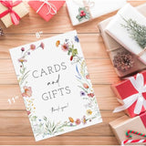 Baby Shower/Bridal Shower/Wedding Decoration Sign- Cards And Gifts Thank You, Baby In Bloom Love Is In Bloom Decorations, Floral Boho Pink Flower (8 X 11 Inch) Bss03