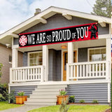 Firefighter Theme “We Are So Proud of You” Backdrop Banner – Fireman Retirement Party Decorations, Firefighter Birthday Party Supplies