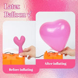 60Pcs Pink Balloons 12Inch, Metallic Hot Pink Confetti Balloon For Valentines Day Wedding Bridal Shower Birthday Party Decorations
