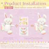 30" Extra Large Bunny Balloons For Easter Party Decorations,5Pcs Happy Easter Foil Balloons With Stickers For Rabbit Jungle Farm Theme Birthday Baby Shower Party Decorations