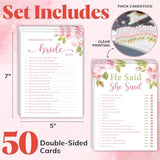 He Said She Said Bridal Shower Games - 2 Funny Wedding Shower Games For Guests, Who Knows The Bride Best Bridal Party Games Ideas, Floral Bridal Shower Decorations