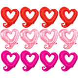 Pink And Red Heart Balloons - 18 Inch, Pack Of 12 | Heart Shaped Balloons For Valentine'S Day Decorations