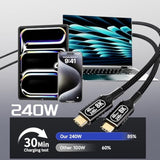 Long Usb C To Usb C Cable 10Ft/3 M Compatible With Thunderbolt 4/3,Usb4 Cable 40Gbps Data,Type C 240W Fast Charging,8K/4K Hd Video For Monitor,Usbc Male To Male Apply To Laptop,Hub,Tablet,Smartphone.