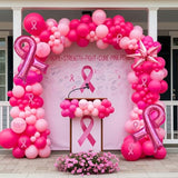 Hot pink and pink balloons Breast Cancer Awareness Decorations Balloons Arch Kit star Pink Ribbon mylar Balloons with card stickers for Pink Ribbon Party Decoration Supplies