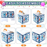 3-Pcs Blue Dog Paw 1st Birthday Balloon Boxes with 25 Balloons Set