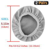 Geekria 2 Pairs Flex Fabric Headphones Ear Covers (Product Safety Certified), Washable & Stretchable Protectors for Large Over-Ear Headset, Sweat Resistant (Size L/Grey)