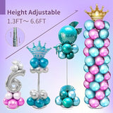 Balloon Column Kit Set Of 2, Balloon Stand For Floor With Base And Metal Telescopic Pillar?6.6Ft Adjustable Height?For Birthday,Graduation,Baby Shower, Wedding Party Decoration