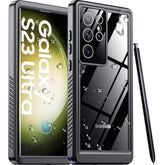 For Samsung Galaxy S23 Ultra Case Waterproof With Built-In Screen Protector 360 Full Body Shockproof Dustproof For Samsung S23 Ultra 5G Phone Case Heavy Duty Protective Black