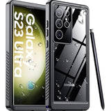 For Samsung Galaxy S23 Ultra Case Waterproof With Built-In Screen Protector 360 Full Body Shockproof Dustproof For Samsung S23 Ultra 5G Phone Case Heavy Duty Protective Black
