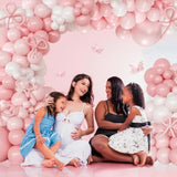 145Pcs Pink Balloon Arch Kit Bow Balloons for Birthdays, Showers & Reveals