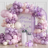 Pink And Purple Balloon Arch Kit With Dusty Pastel Purple Pink Sand White Balloons For Baby Bridal Shower Wedding Gender Reveal Birthday Party Decorations
