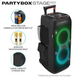 JBL PARTYBOX Stage 320 Portable Party Speaker Bundle with gSport Cargo Sleeve (Black)