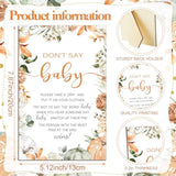 321 Pcs Little Pumpkin Baby Shower Game Supply For Girl Or Boy 5 Set Include 50 Activity Card 20 Pencil 1 Don'T Say Baby Sign 50 Clothespin For Price Is Right Prediction Bingo Game Party Decor