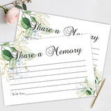 Share A Memory Cards, 50 Cards, Memory Card For Celebration Of Life, Graduation, Wedding, Retirement, Going Away Party - Greenery (4" X 6"?
