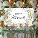 Happy Retirement Banner Wildflower Themed Happy Retirement Party Decorations Backdrop Floral We Will Miss You Going Away Retire Party Decor 70.8 X 43.3 Inch