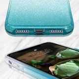 Compatible With Xs Case,Compatible With X Glitter Bling Sparkle Cute Girls Women Protective Case -Gradient Green