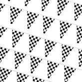 98 ft Black & White Checkered Flag Banner for Racing Parties