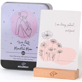 New Mom Affirmation Cards - 50 Postpartum Affirmation Cards For Women - Pregnancy & Self-Care Gifts For New Mom After Birth In Tin Box With Wooden Stand