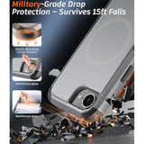 For Iphone 16E Case: Phone Case With Screen Protector & Lens Guard (Compatible With Magsafe) (Shockproof) (Dropproof) Heavy Duty Rugged Protection Cover For Apple 16E 6.1" (Gray)