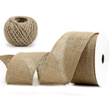 2-1/2" Burlap Ribbon Fabric Craft Ribbon On Spool 10 Yards, Natural