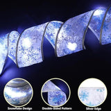 Christmas Tree Decorations Ribbon Lights, 32Ft 100 Led String Lights, Battery-Powered Copper Wire Christmas Tree Ribbon