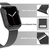 Compatible With Apple Watch Band 44Mm 45Mm 46Mm 49Mm,Stainless Steel Mesh Loop Magnetic Clasp For Iwatch Ultra Series 10 9 8 Se 7 6 5 4 3 2 1Women Men -49/46/45/44Mm Black