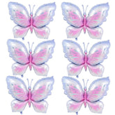 6 Pieces 39 Inches Purple Butterfly Balloons - Large Gradient Butterflies Foil Mylar Balloons For Birthdays, Garden, Spring Decorations, Butterfly-Themed Event, Baby Shower, And Wedding Party Supplies