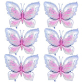 6 Pieces 39 Inches Purple Butterfly Balloons - Large Gradient Butterflies Foil Mylar Balloons For Birthdays, Garden, Spring Decorations, Butterfly-Themed Event, Baby Shower, And Wedding Party Supplies