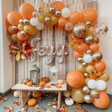 Fall Balloon Arch Kit with Orange Sand Gold Balloons for Baby Shower or Birthday