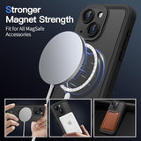 Magnetic For Iphone 14 Plus/15 Plus Case, Compatible With Magsafe, Dual Layer Design Military Grade Protection, Translucent Matte Scratch-Resistant Back Protective Shockproof Phone Case, Black