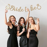 Pre-Strung Bride To Be Banner - No Diy - Gold Glitter Bachelorette Bridal Party Banner In Script - Pre-Strung Garland On 6 Ft Strand - Gold Bridal Party Decorations & Decor. Did We Mention No Diy