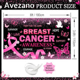 6x3.6ft Black Breast Cancer Awareness Month Backdrop Banner