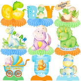 12Pcs Dinosaur Party Honeycomb Centerpieces Dinosaur Baby Shower Decorations Dinosaur Themed Table Decorations For Dinosaur Themed Birthday Party Baby Shower Supplies