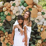 142PCS Sage Green & Brown Balloon Arch Kit for Jungle, Safari, Woodland Decor
