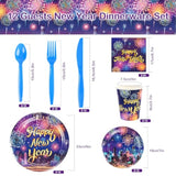 109-Piece Colorful Firework New Year 2026 Tableware Set Serves 12 Plates Napkins Cups Cutlery