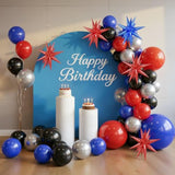 58Pcs Red Blue Black Balloons 12 Inch Metallic Silver Balloon Decorations For Man Boys Kids Hero Birthday Party Decor Backdrop Supplies