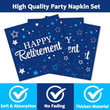 50 Pack Retirement Paper Napkins Retirements Party Decorations Happy Farewell Celebration Supplies We Will Miss You For Retired Decor Favors Blue And Silver Teacher