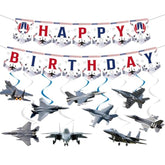 Airplane Birthday Party Decorations - 11Pcs Fighter Jet Banners Bday Decoration Top Gu Hanging Swirls Decor For Aircraft Airplane Party Supplies