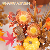 2Pcs Fall Decor, Artificial Maple Leaves Pumpkin Berry Table Decorations, For Home Autumn Harvest Halloween Thanksgiving Holiday Party Table Centerpieces Fireplace Decor.
