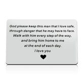 Engraved Wallet Insert Card For Boyfriend Husband Valentines Day Gifts For Men Wedding Anniversary Christmas Birthday Gifts I Love You Gifts For Him Fiance