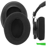Geekria Comfort Extra Thick Mesh Fabric Replacement Ear Pads Compatible with ATH M50X, M50XBT, M60X, M50XBT2, M50, M40X, M30, M20, M10 Headphones, Ear Cushions (Black)