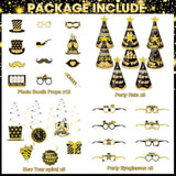 2026 New Year Party Supplies Banner Hats Glasses Balloons Photo Props