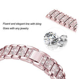 Bling Bands Compatible with Apple Watch Band 42mm/41mm/40mm Iwatch Series 11/10/9/8/7/6/SE/5/4/3/2/1, Women Metal Rhinestone Dressy Replacement