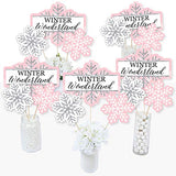Pink Winter Wonderland Party Centerpiece Sticks - Table Toppers - 15pc